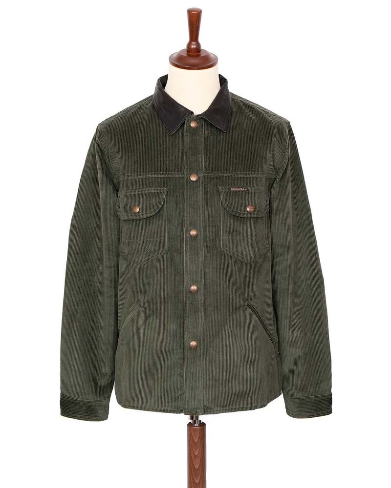 Indigofera Fargo Corduroy 8W Trucker Jacket - Green 