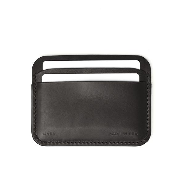 MAKR Round Luxe PLUS Wallet - Black Chromexcel