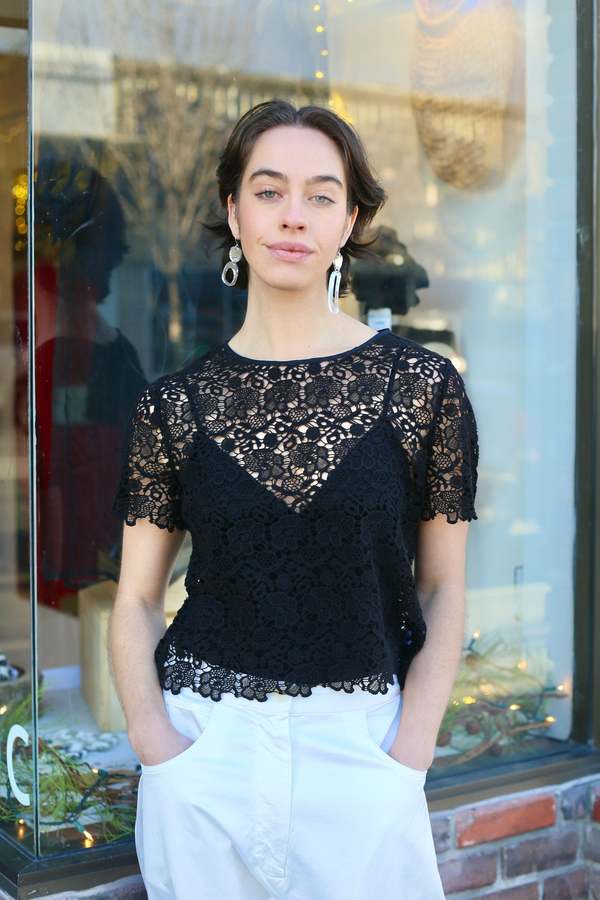 Clare V. LouLou Top - Black Lace Clare V. LouLou Top - Black Lace