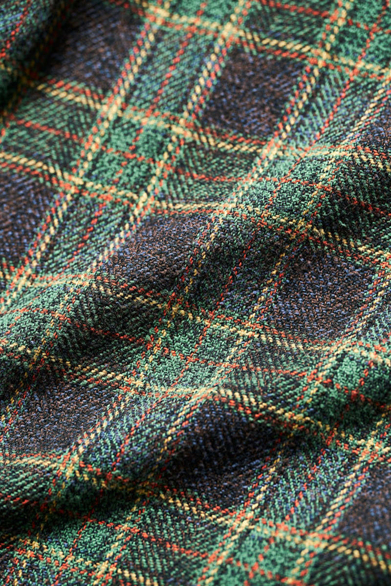 privateandco Pure Blue Japan Tweed Check Double Pocket Shirt - Green privateandco Pure Blue Japan Tweed Check Double Pocket Shirt - Green