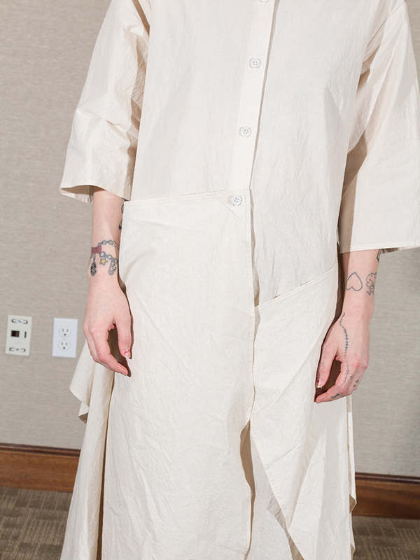 Lauren Manoogian Cotton/Linen Panel Dress - Ivory