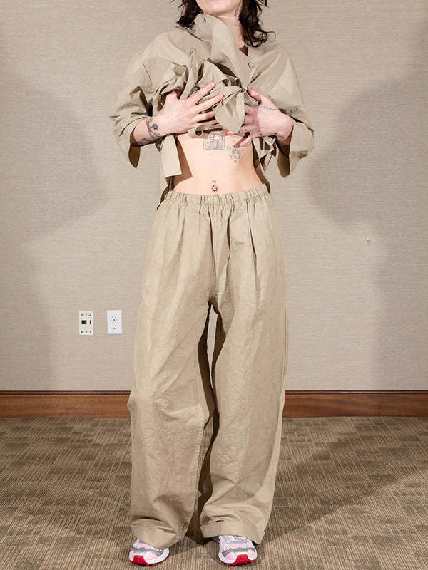 Lauren Manoogian Cotton/Linen Tall Trouser - Drab | Garmentory