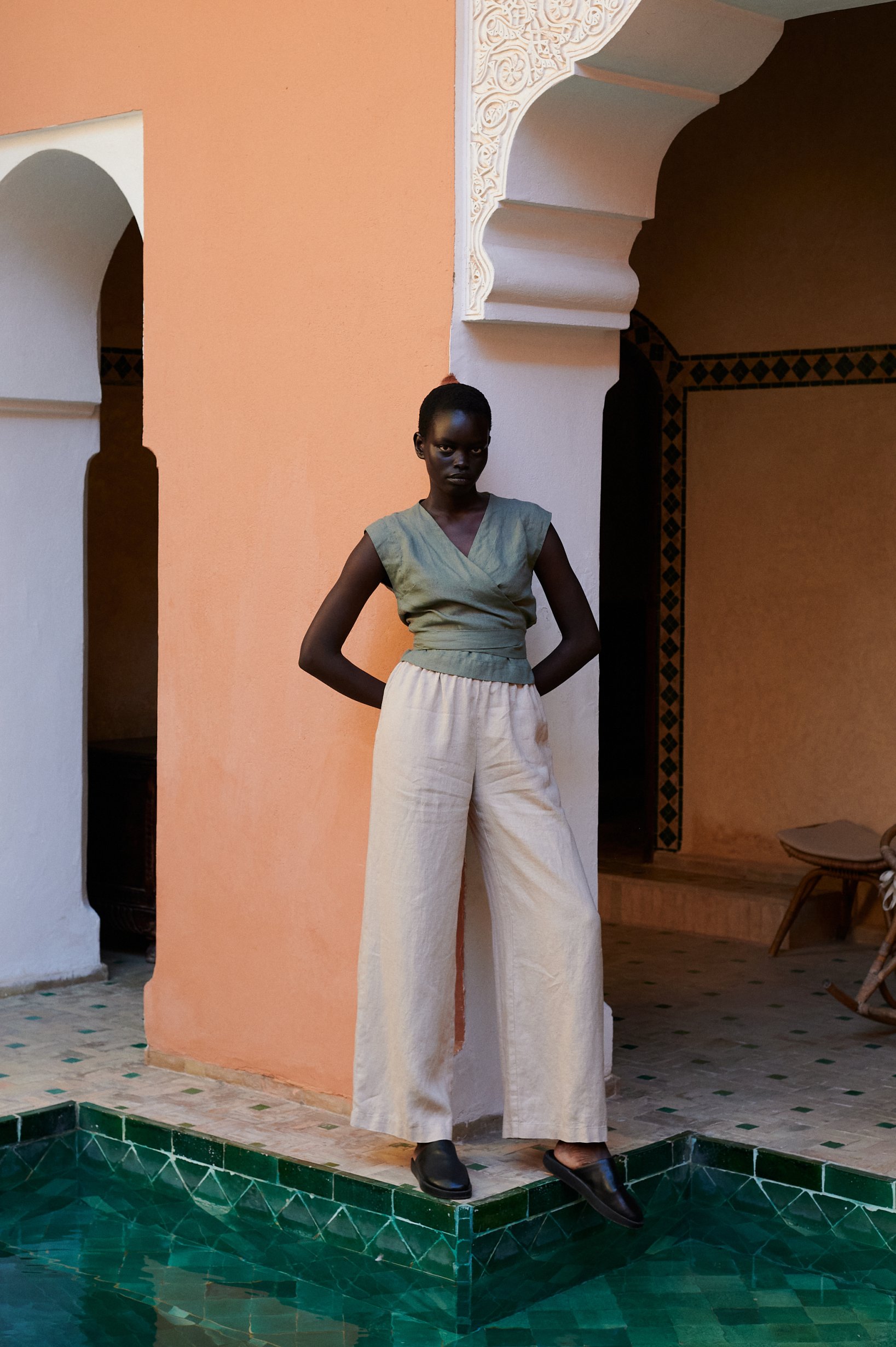 Linenfox Brenna Linen Trousers - Beige | Garmentory