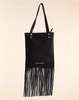Cynthia Rowley Felicity Fringe Suede Tote - Black - Thumbnail 1