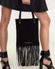 Cynthia Rowley Felicity Fringe Suede Tote - Black - Thumbnail 3