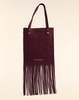 Cynthia Rowley Felicity Fringe Suede Tote - Burgundy - Thumbnail 1
