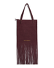 Cynthia Rowley Felicity Fringe Suede Tote - Burgundy - Thumbnail 5