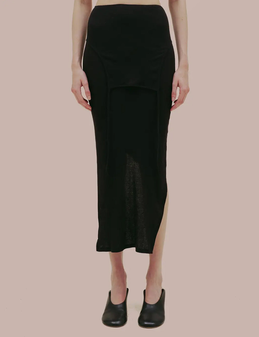お値引きしましたTHE NEWHOUSE GYPSET RUCKLE SKIRT Gwen Knee-length Layered Slip Skirt In Plaid Crinkle Chiffon