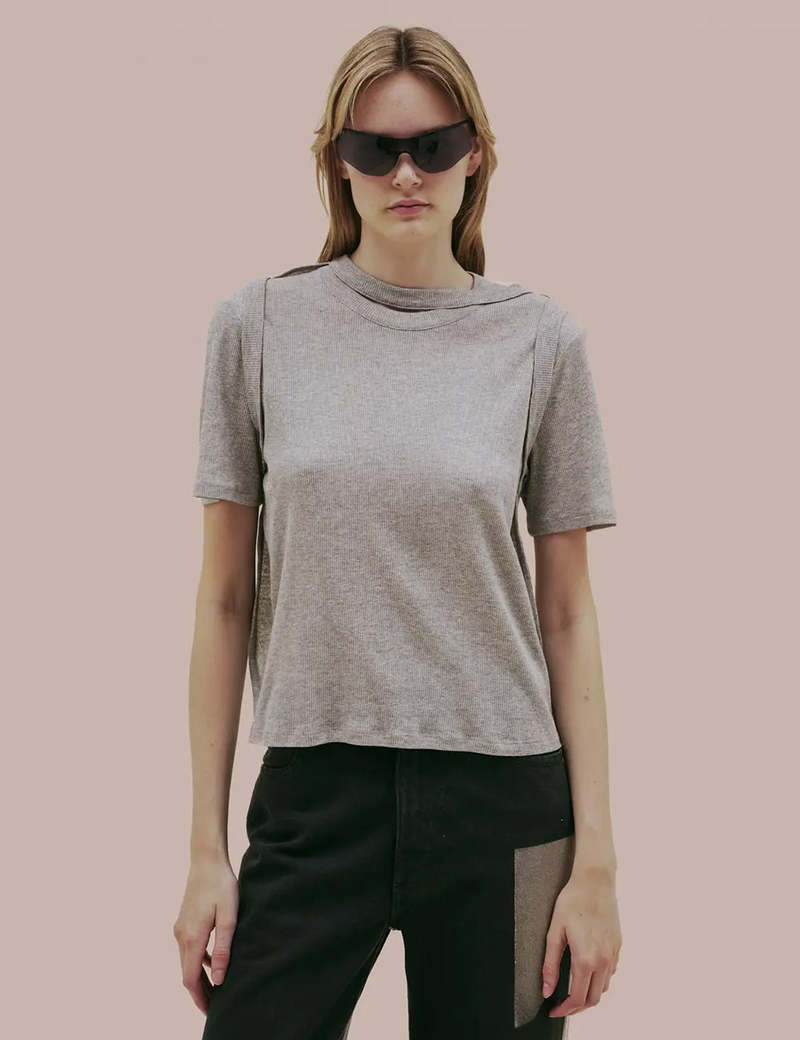 ECKHAUS LATTA Flip Tee - Cement | Garmentory