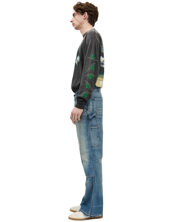 パンツ saint mxxxxxx DOUBLE KNEE DENIM Buy Saint Mxxxxxx men blue double knee cotton jeans for $938