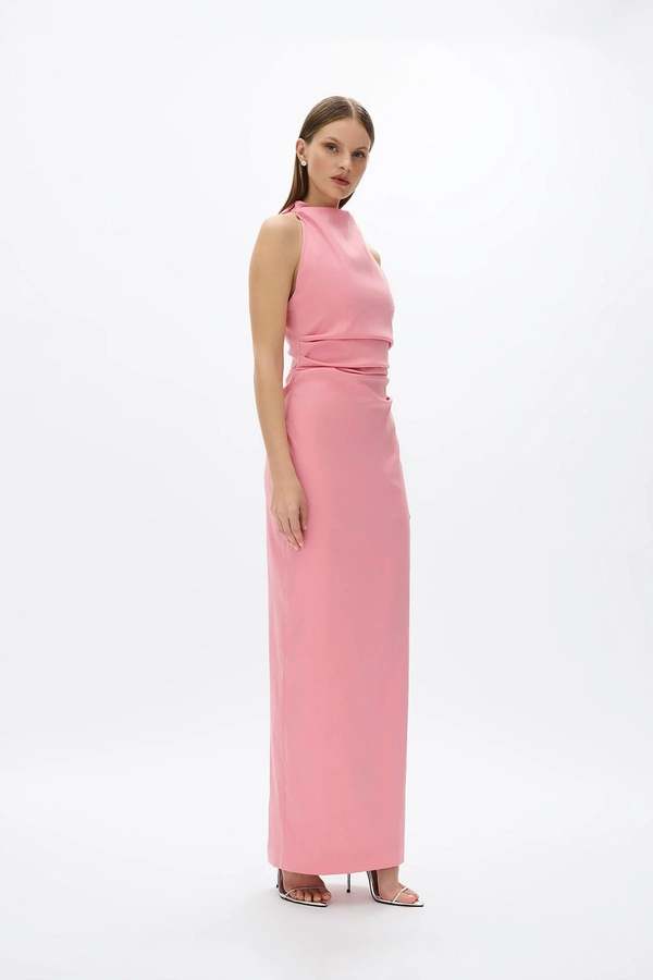 strapless open back dress PINK GEOMETRIC LOTTIE DRESS – KaHo Prints main image 0