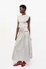 Ganni Printed Double Satin Long Pocket Skirt - Egret - Thumbnail 1