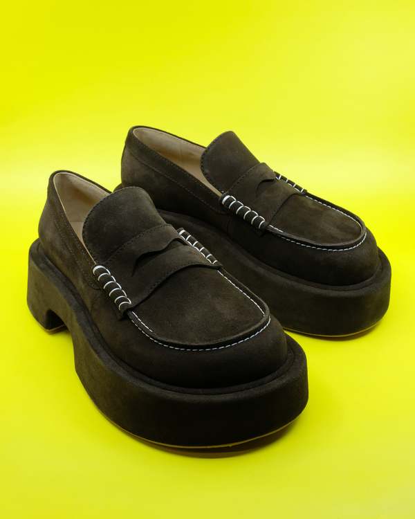 JW ANDERSON Suede Platform Moccasins - Brown