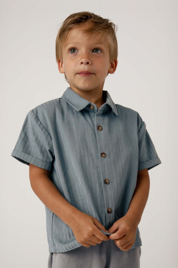 Donsje Qrammie Shirt - Steel Blue Striped