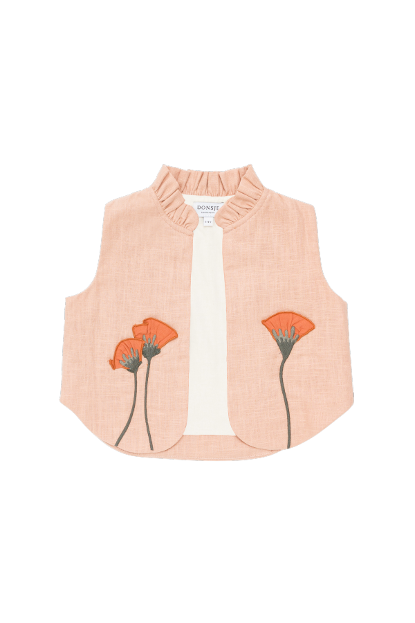 Donsje Sugy Linen Gilet - Cloudy Rose