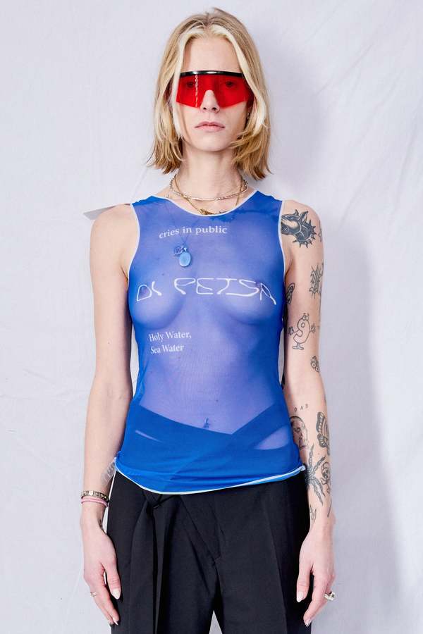 blue tulle dress short Long Two Strap Wetlook Dress  Di Petsa