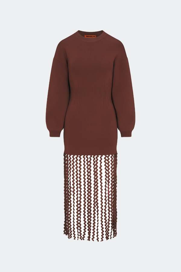 Simon Miller Wallis Knit Fringe Dress - Choco Brown | Garmentory