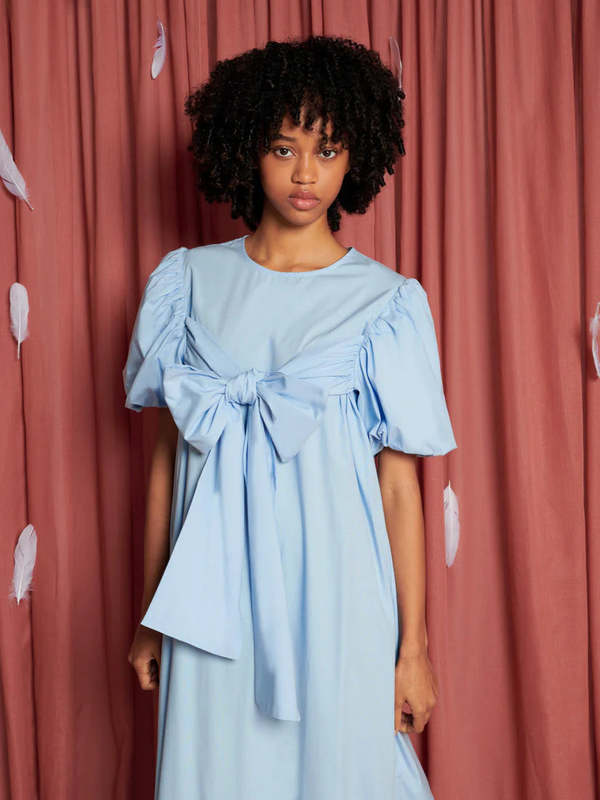 sister jane blue bow dress Flutter Midi Size:24 - Bust 48