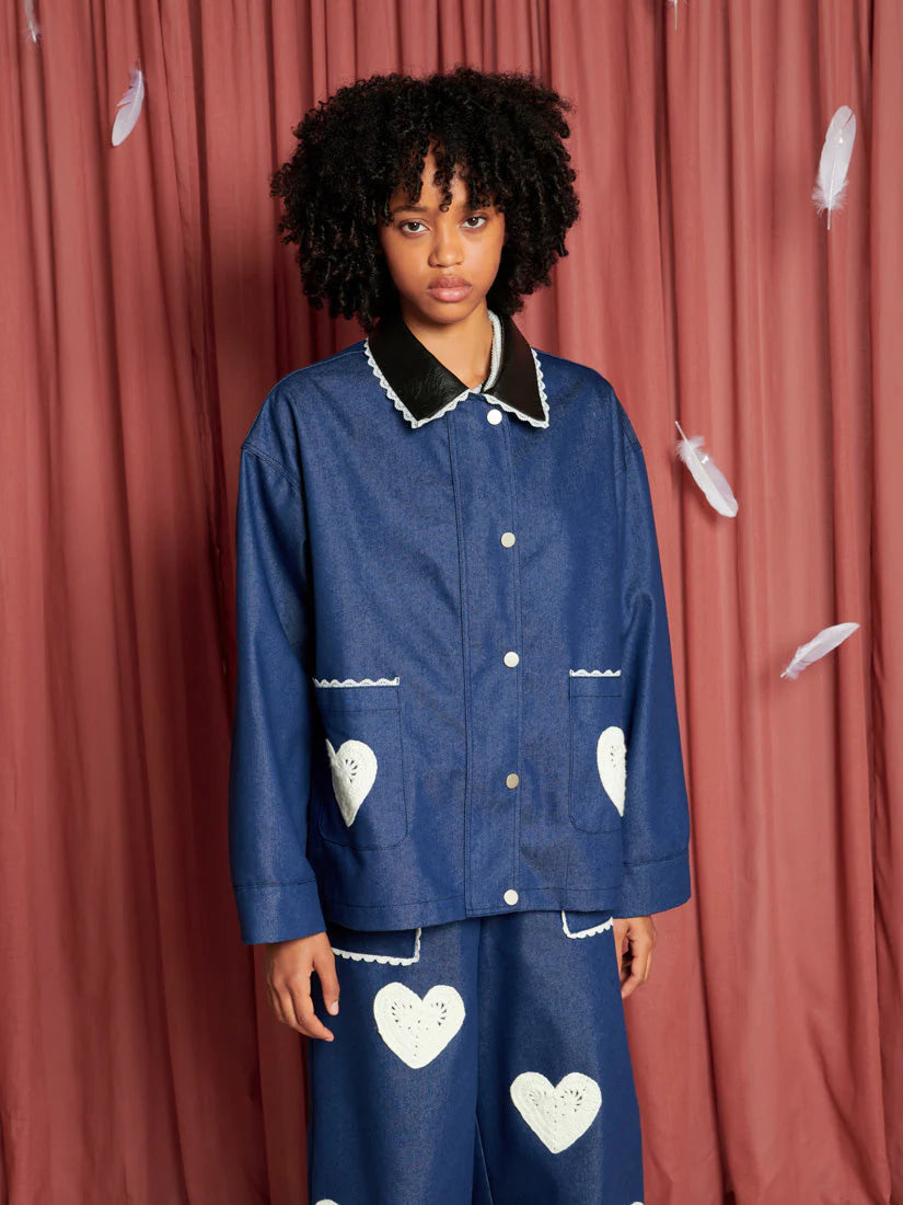 Sister Jane Heart to Heart Jacket - Blue Denim | Garmentory