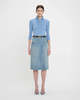 Victoria Beckham Denim Wrap Detail Skirt - Pale Blue Wash - Thumbnail 2