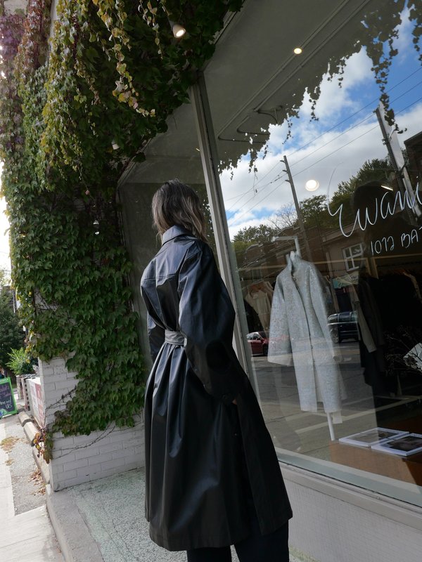 LEMAIRE BELTED RAINCOAT - ASH BLACK | Garmentory
