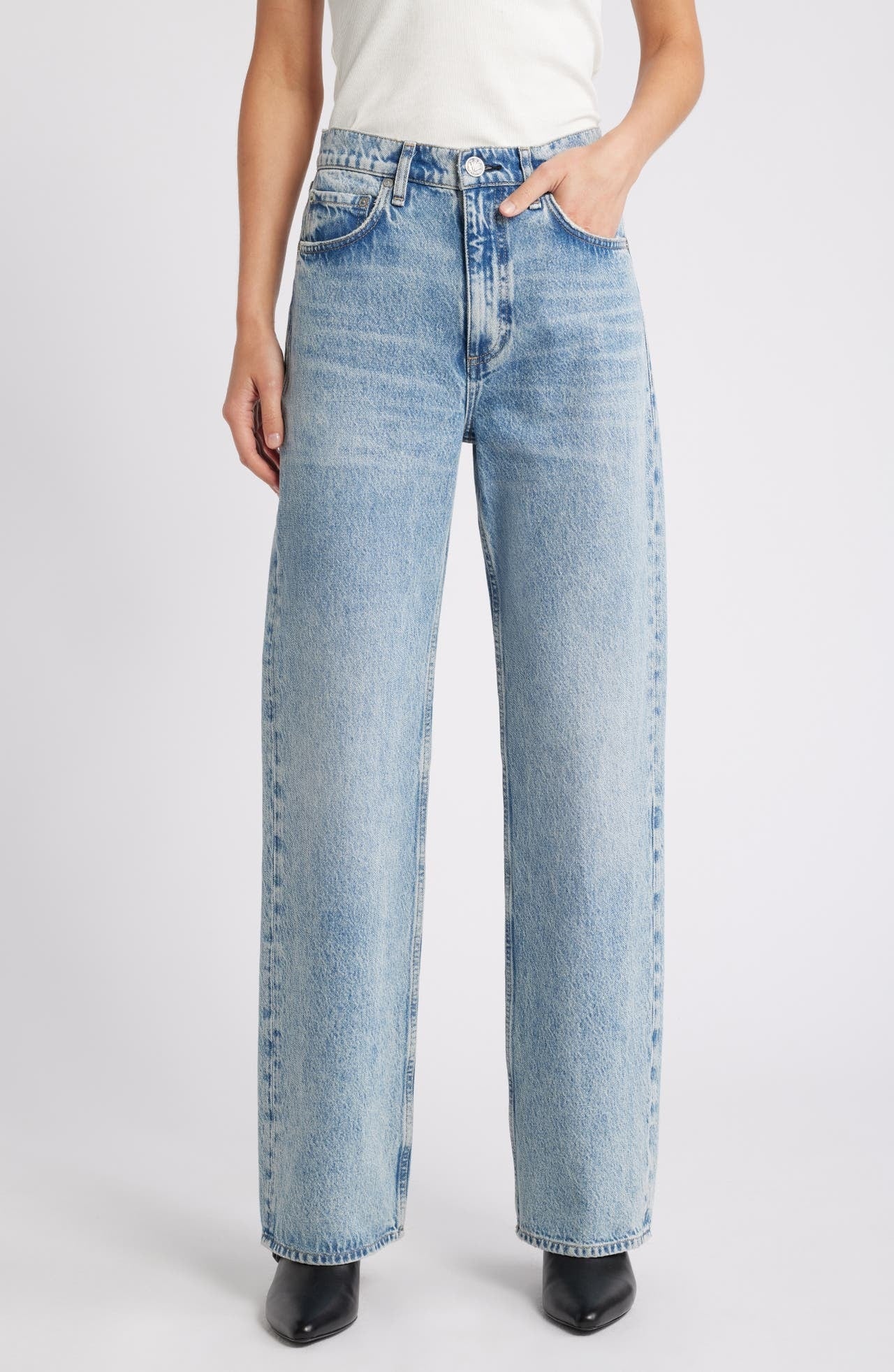 Rag & Bone Shea High-Rise Straight Leg Jeans - Quincy