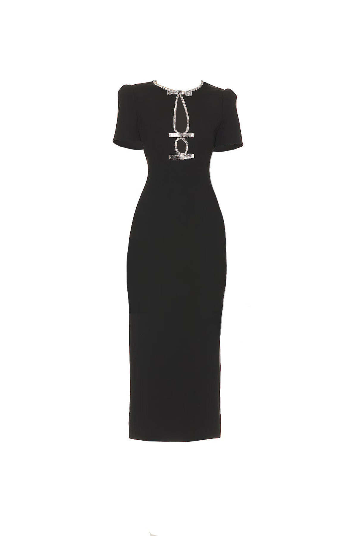 knee length dresses for ladies CREPE DIAMANTE MIDI DRESS – AIIZIE main image 1
