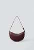10.03.53 Bordeaux Leather Half Moon Bag - Thumbnail 1