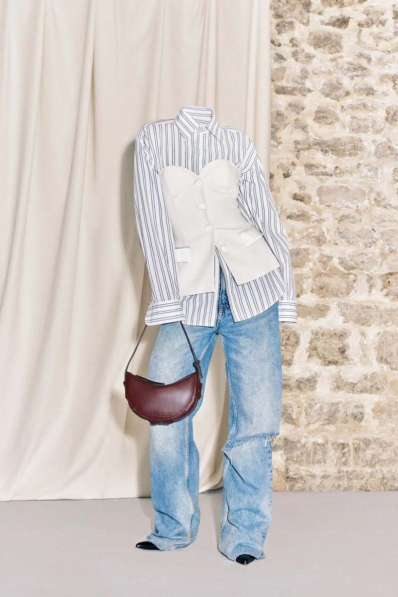 10.03.53 Bordeaux Leather Half Moon Bag