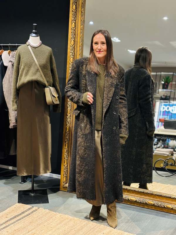 CLEMENTINE'S Uma Wang Black Mustard Wool Callie Coat