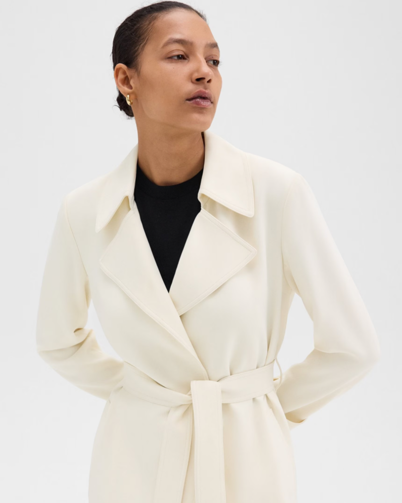 Japanese Crepe Theory Oaklane Trench Coat In Crepe Theory Oaklane