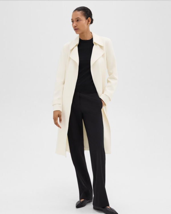 Theory Oaklane Trench Coat - Admiral Crepe | Garmentory