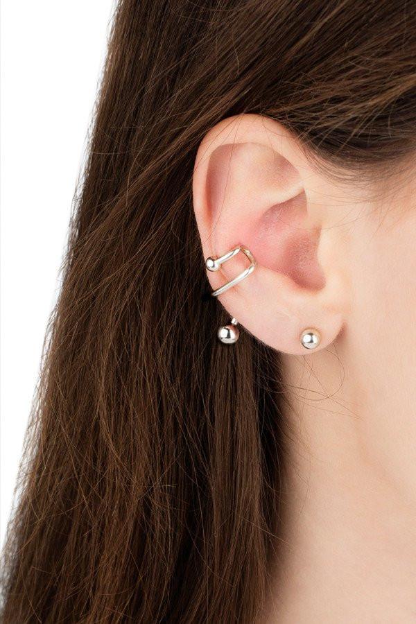 Maria Black Illusion Ear Cuff In Gold & Silver Garmentory