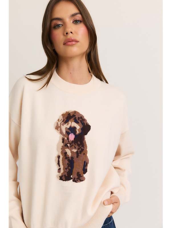 Le Lis Gigi Puppy Sweater - Cream