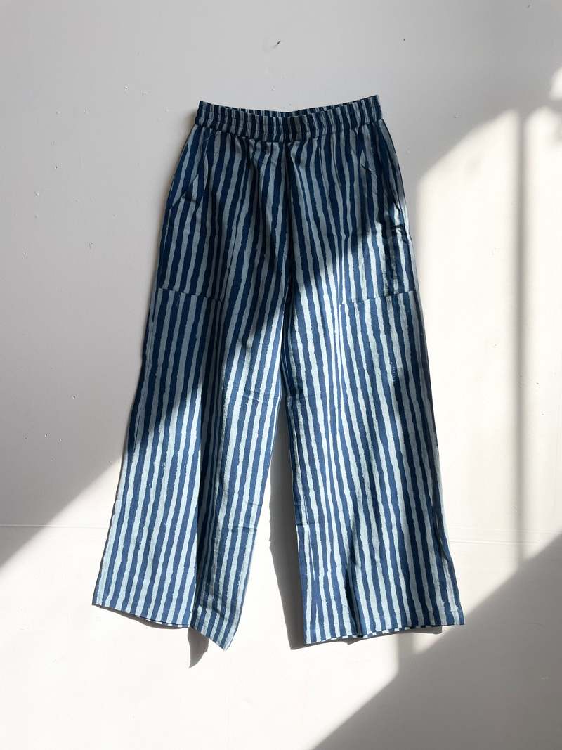 Happy French Gang Omar Light Pants - Indigo Stripes Happy French Gang Omar Light Pants - Indigo Stripes