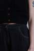 Cordera Curved Denim Pants - Black - Thumbnail 4