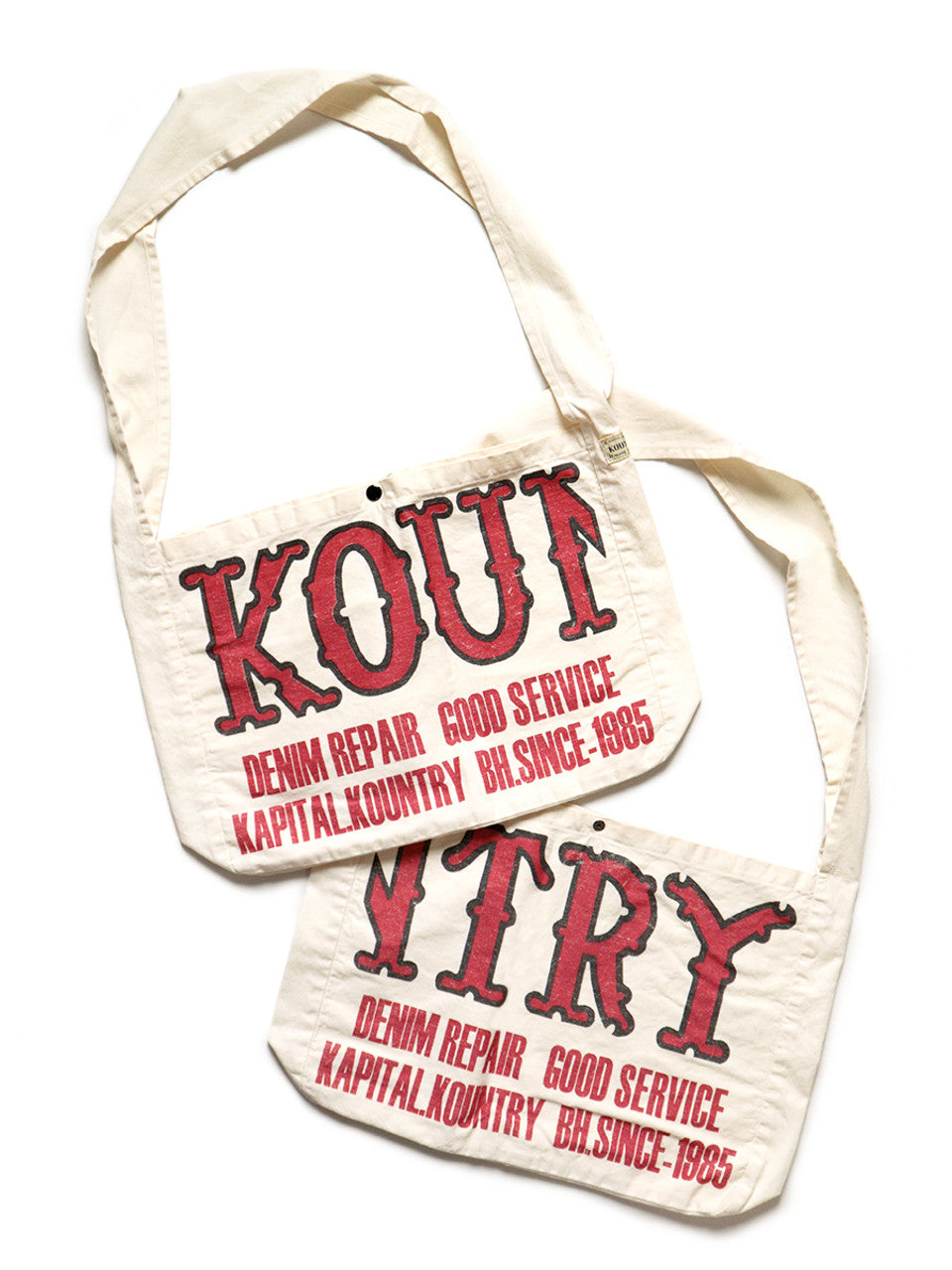 Kapital Cotton Twill KOUNTRY FACTORY Book Bag - Ecru | Garmentory