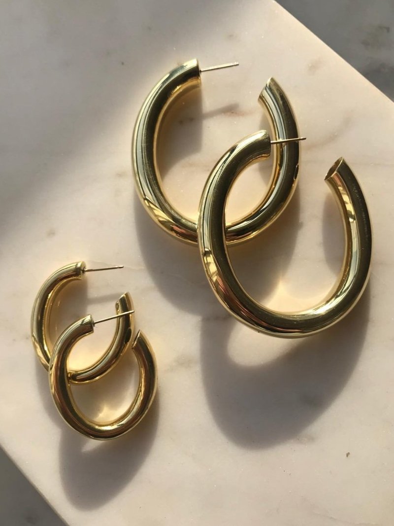 Laura Lombardi Mini Curve Earring - Gold | Garmentory