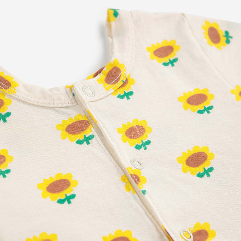 Bobo Choses Baby Sunflower All Over Romper - Beige Bobo Choses Baby Sunflower All Over Romper - Beige