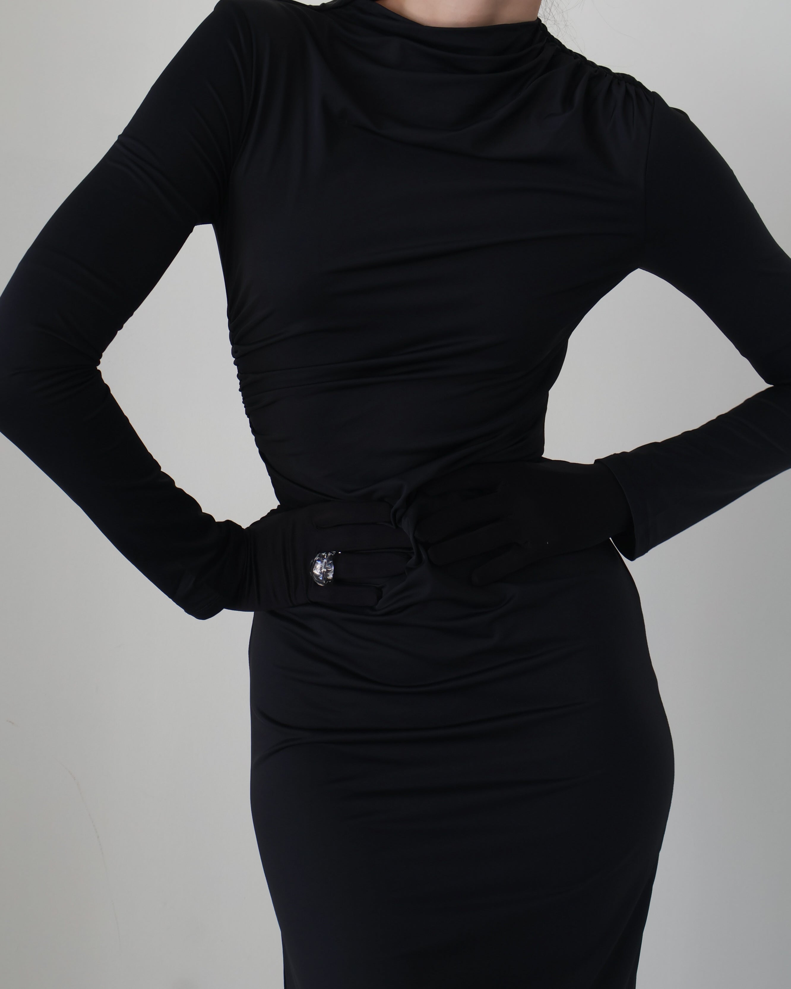 bateau neckline black dress Whisper Boat Neck Dress main image 1