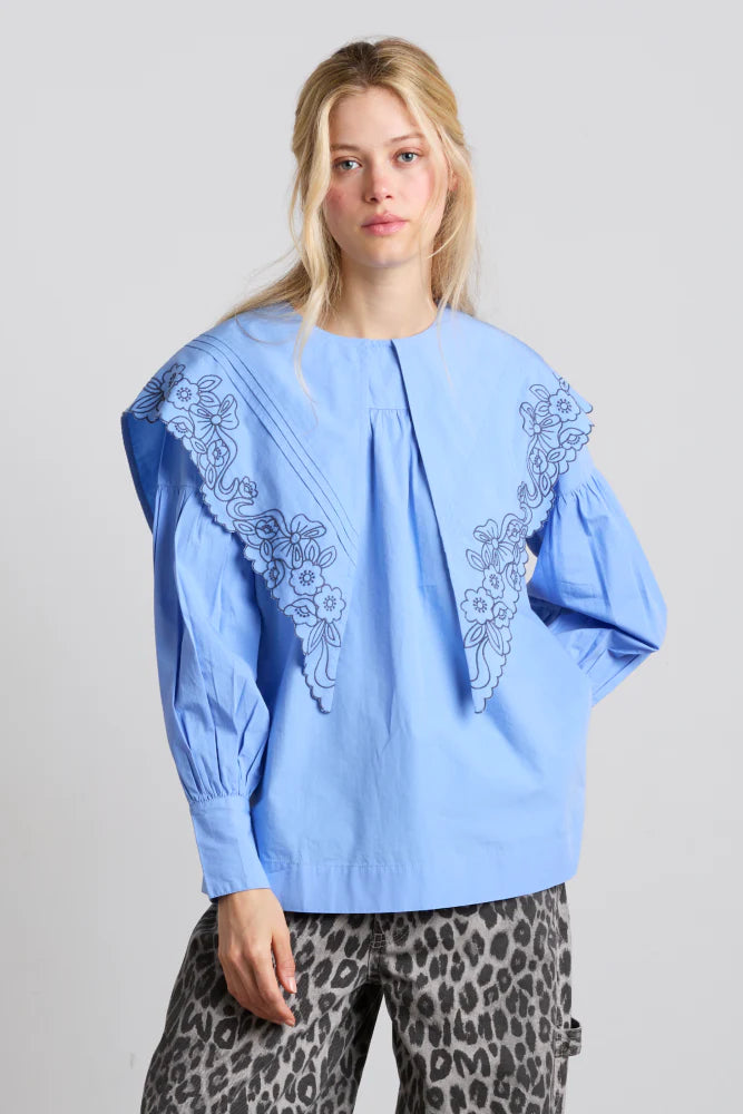 DAMSON MADDER Candy Blouse - Business Blue | Garmentory