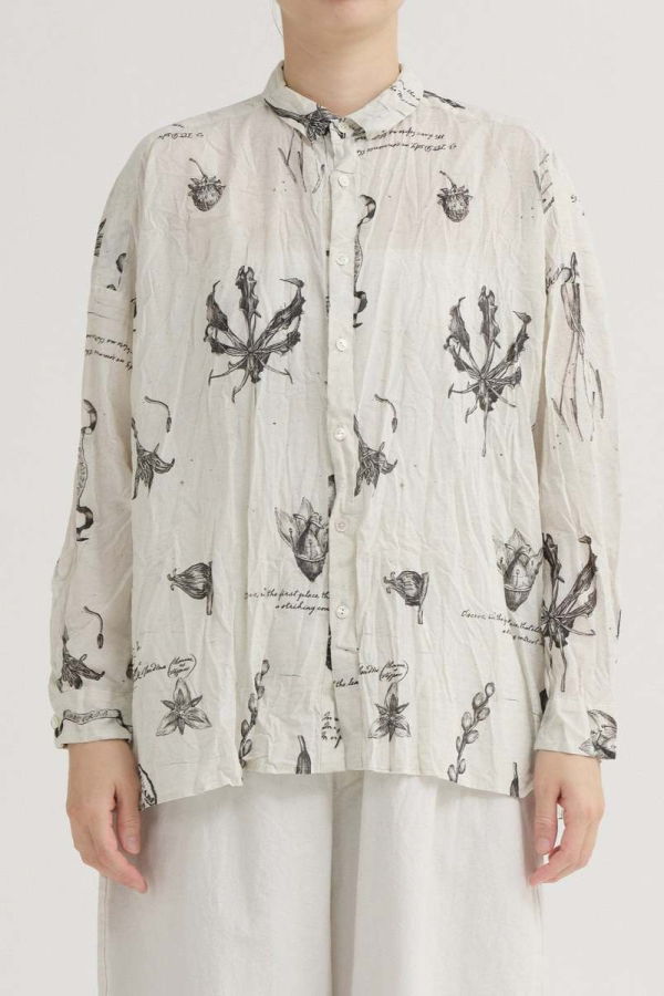 Pas de Calais Plant Growth Print Blouse - Ivory