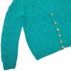 Sundazed Sculptural Cablework Menorah Motif Cardigan - Green - Thumbnail 3