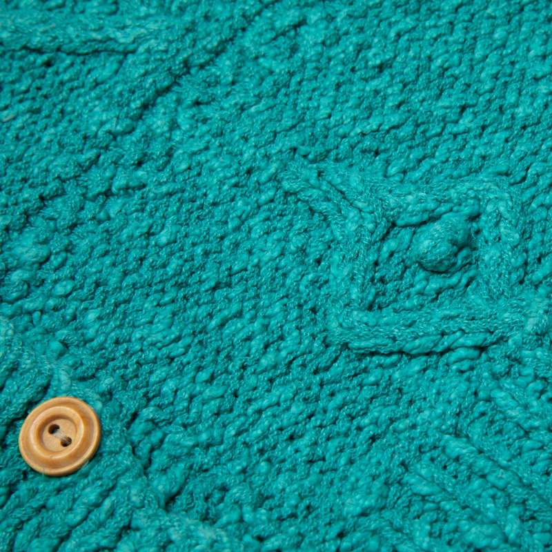 Sundazed Sculptural Cablework Menorah Motif Cardigan - Green