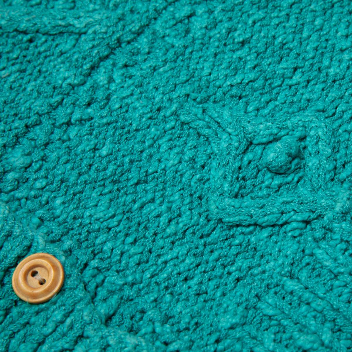 Sundazed Sculptural Cablework Menorah Motif Cardigan - Green - Image 6 of 7