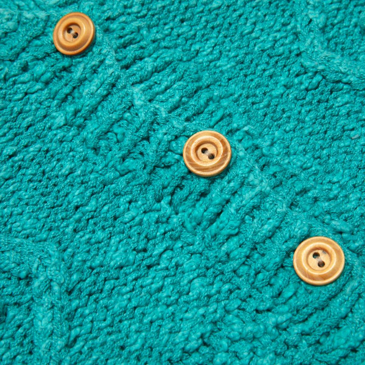 Sundazed Sculptural Cablework Menorah Motif Cardigan - Green - Image 7 of 7