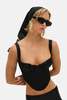 For Love & Lemons Nelly Corset Top - Black - Thumbnail 1