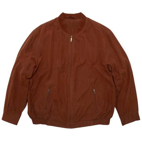 walbusch Peached Twill Weave Structured Multi Panel Bomber Jacket - Rust