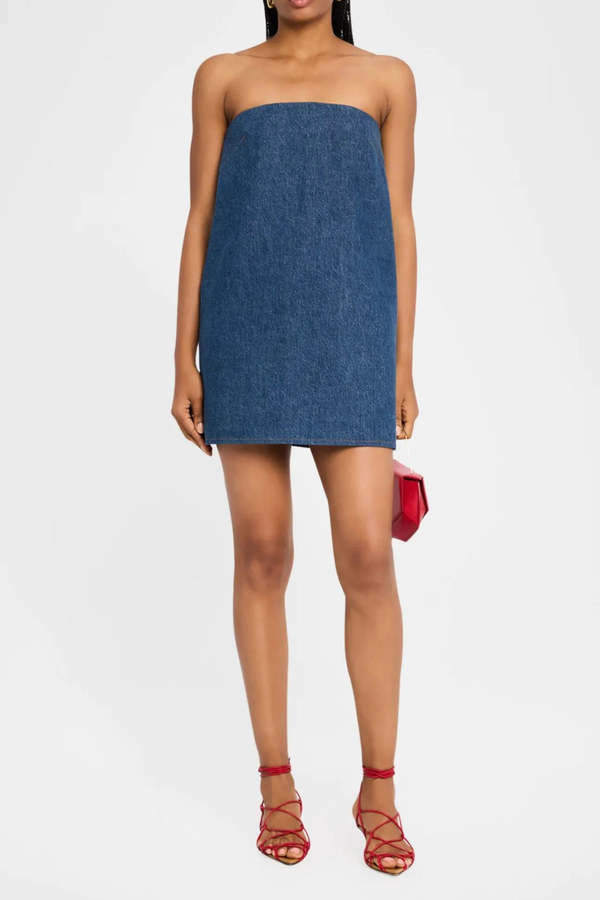 FRAME Denim Strapless Mini Dress | Garmentory