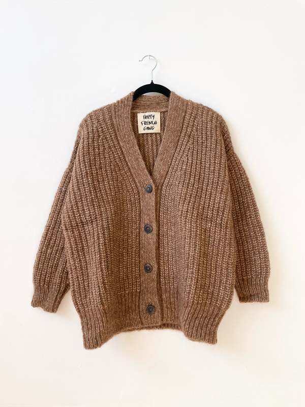 Happy French Gang Gaston Undyed Aplaca Cardigan - Caramel 